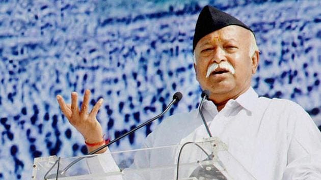 RSS chief Mohan Bhagwat’s statements came in the backdrop of communal disturbances in various parts of West Bengal.(PTI file photo)