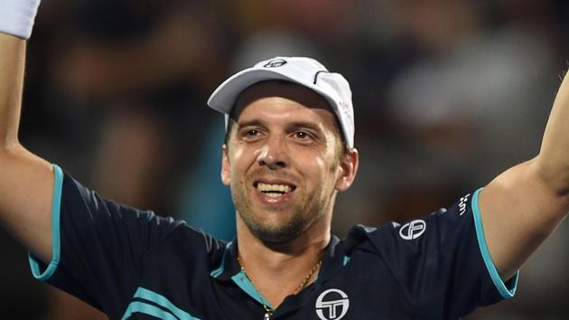 Gilles Muller secured his first title in four years after he beat Dan Evans in the final of the Sydney International. (AFP) Gilles Muller secured his first title in four years after he beat Dan Evans in the final of the Sydney International. (AFP)
