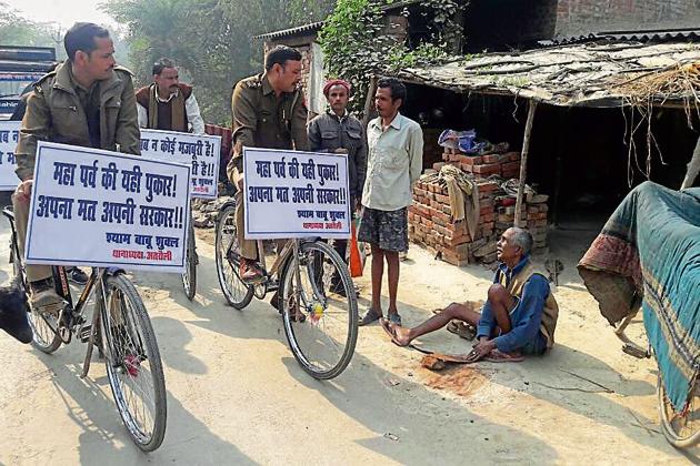 As many as 172 villages will be covered in Atrauli police station area as part of sensitisation campaign. (HT Photo) As many as 172 villages will be covered in Atrauli police station area as part of sensitisation campaign. (HT Photo)