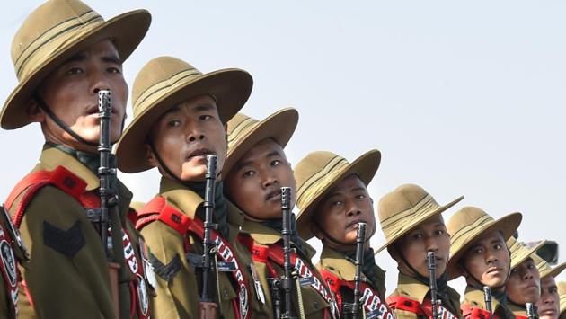 The day is celebrated in the form of parades and other military shows in the national capital New Delhi as well as in all headquarters. (Arvind Yadav/HT PHOTO)