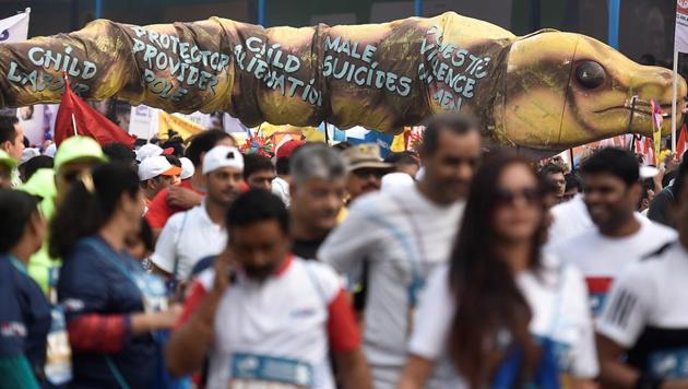 Participants of Mumbai Marathon Dream run (kunal patil/ht photo) 