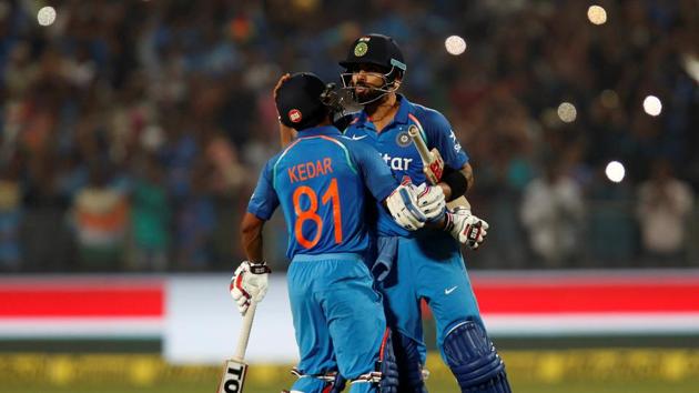 Kedar Jadhav notched up his second ODI century in front of his home fans. (REUTERS) Kedar Jadhav notched up his second ODI century in front of his home fans. (REUTERS)
