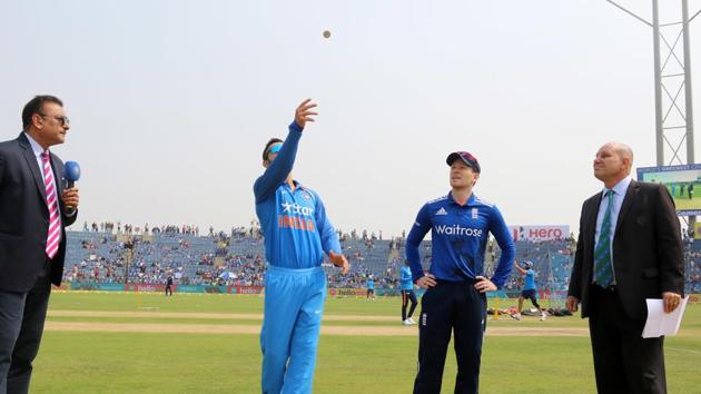 Virat Kohli strode out for the toss for the first time as full-time skipper and he inserted India in for the first time (BCCI) Virat Kohli strode out for the toss for the first time as full-time skipper and he inserted India in for the first time (BCCI)