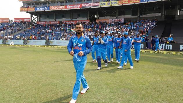 India were being led by Kohli for the first time in all three formats and MS Dhoni played only as a wicketkeeper for first time after 2007. (Photo by: Deepak Malik/ BCCI/ SPORTZPICS) 