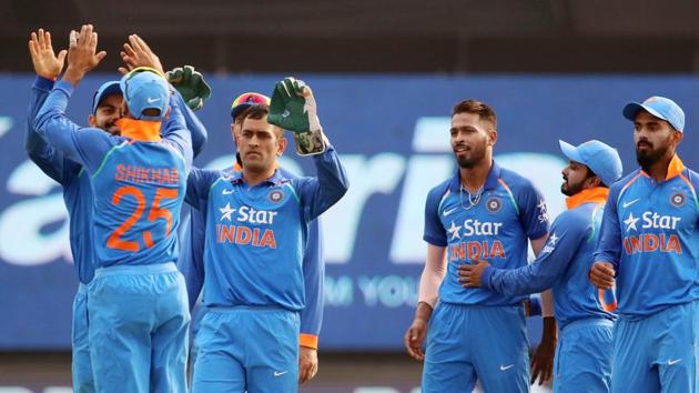 India continued to chip away in the death overs with Hardik Pandya taking some couple of wickets. (BCCI) India continued to chip away in the death overs with Hardik Pandya taking some couple of wickets. (BCCI)