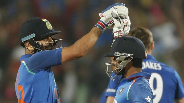 Virat Kohli’s 27th ODI century and Kedar Jadhav’s second ton helped India achieve a three-wicket win and go 1-0 up against England in Pune. (AP) Virat Kohli’s 27th ODI century and Kedar Jadhav’s second ton helped India achieve a three-wicket win and go 1-0 up against England in Pune. (AP)