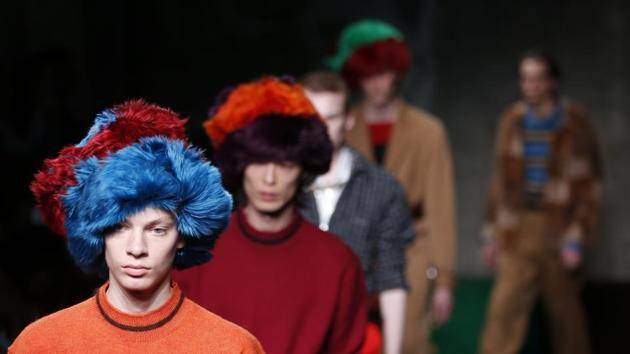 Models wear creations for the Marni men's Fall-Winter 2017-2018 collection, part of the Milan Fashion Week, unveiled in Milan, Italy, Saturday. (AP) Models wear creations for the Marni men's Fall-Winter 2017-2018 collection, part of the Milan Fashion Week, unveiled in Milan, Italy, Saturday. (AP)