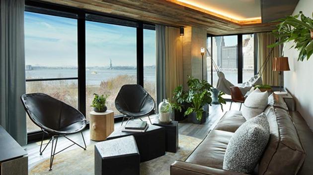 Floor-to-ceiling windows provide expansive views of the East River, the Brooklyn Bridge and the Manhattan skyline. (AFP)