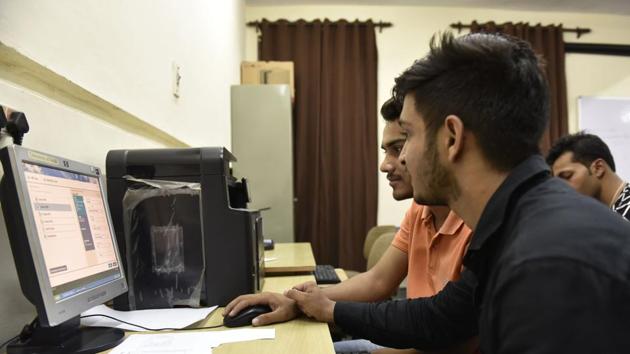 Five per cent subject-wise reservation of seats were earmarked for ECA category. (Saumya Khandelwal/HT Photo) Five per cent subject-wise reservation of seats were earmarked for ECA category. (Saumya Khandelwal/HT Photo)