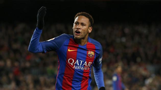 Neymar is considered more valuable than Barcelona teammates Lionel Messi and Luis Suarez, according to a survey by a Swiss-based survey group(REUTERS)