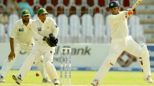 Virender Sehwag averaged 91.14 against Pakistan in Tests and he became the first Indian to score a triple century.(Getty Images)