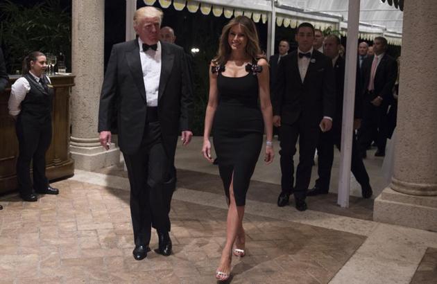 The next American President Donald Trump and his wife Melania in Dolce & Gabbana on New Year’s Eve. (AFP) The next American President Donald Trump and his wife Melania in Dolce & Gabbana on New Year’s Eve. (AFP)