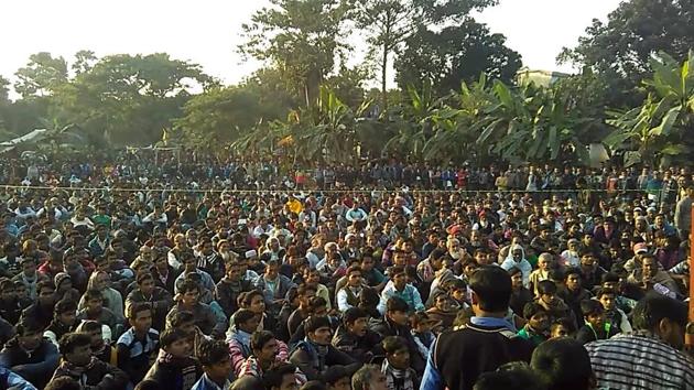 A section of the villagers during a roadblock in Bhangar on January 11. A section of the villagers during a roadblock in Bhangar on January 11.