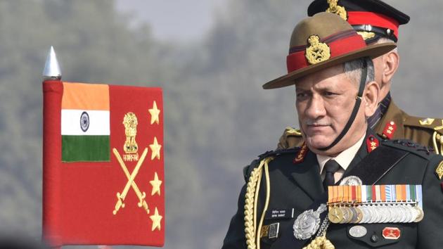 Indian Army chief Gen Bipin Rawat Inspecting a guard of Honour at the Army Day parade in New Delhi on January 15, 2017. (HT Photo) Indian Army chief Gen Bipin Rawat Inspecting a guard of Honour at the Army Day parade in New Delhi on January 15, 2017. (HT Photo)