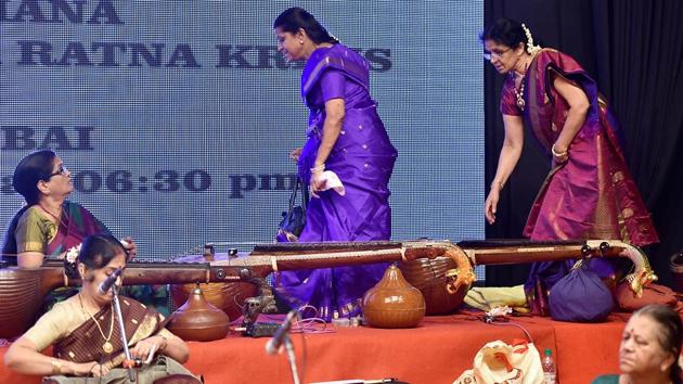 The stage is set for the event. (Anshuman Poyrekar/HT PHOTO) 