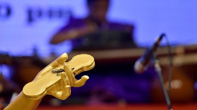 Saint  Tyagaraja composed thousands of devotional compositions in Carnatic music, most in Telugu and in praise of Lord Rama. (Anshuman Poyrekar/HT PHOTO) 