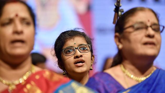 Vineeta Sethuram,16, was the youngest musician in the group. (Anshuman Poyrekar/HT PHOTO) 