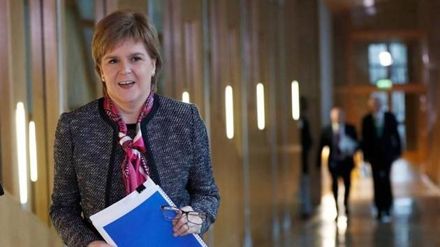 Scotland’s First Minister Nicola Sturgeon arrives to deliver a statement on Brexit during a session of Scotland’s Parliament at Holyrood in Edinburgh. (Reuters file) Scotland’s First Minister Nicola Sturgeon arrives to deliver a statement on Brexit during a session of Scotland’s Parliament at Holyrood in Edinburgh. (Reuters file)