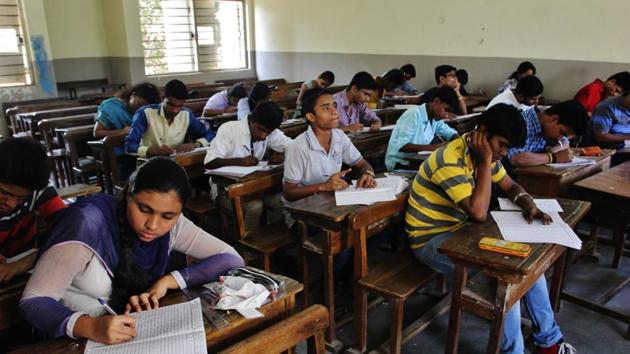 The Class 10 (high school) and Class 12 (intermediate examinations) of UP Board would commence from March 16, 2017.(Praful Gangurde/HT file)