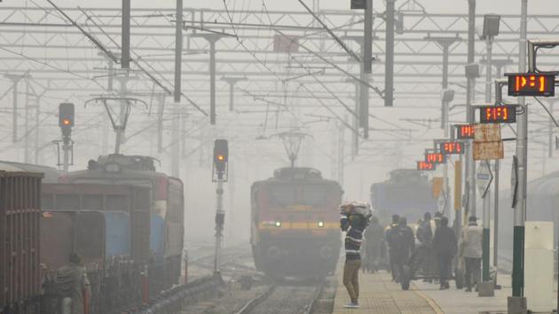 Fog enveloping the Chandigarh railway station on Tuesday. The maximum temperature will also dip. (Karun Sharma/HT photo) Fog enveloping the Chandigarh railway station on Tuesday. The maximum temperature will also dip. (Karun Sharma/HT photo)