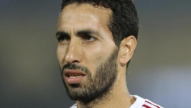 In this 2013 file photo, Egypt's midfielder Mohamed Aboutrika is seen at the World Cup qualifying playoff second leg soccer match, at the Air Defense Stadium in Cairo, Egypt. Egyptian authorities on Wednesday added one of the country's all-time greatest soccer players, Mohamed Aboutrika, to a terror watch and no-fly list over accusations he helped finance the Muslim Brotherhood, now banned as a terrorist organization. (AP) In this 2013 file photo, Egypt's midfielder Mohamed Aboutrika is seen at the World Cup qualifying playoff second leg soccer match, at the Air Defense Stadium in Cairo, Egypt. Egyptian authorities on Wednesday added one of the country's all-time greatest soccer players, Mohamed Aboutrika, to a terror watch and no-fly list over accusations he helped finance the Muslim Brotherhood, now banned as a terrorist organization. (AP)
