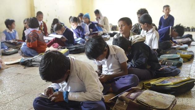 The School Education department of Madhya Pradesh has started a three-day campaign - Pratibha Parv - from Wednesday to evaluate the academic achievements of 78 lakh students of class one to eight. (Mujeeb Faruqui/ HT file) The School Education department of Madhya Pradesh has started a three-day campaign - Pratibha Parv - from Wednesday to evaluate the academic achievements of 78 lakh students of class one to eight. (Mujeeb Faruqui/ HT file)