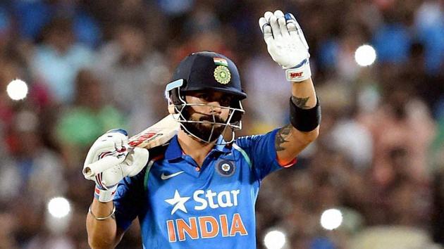 Virat Kohli scored a record 15th successful hundred in a chase during India’s three-wicket win against England in the first ODI in Pune on Sunday. The third India vs England ODI will be played in Cuttack on Thursday.(PTI)