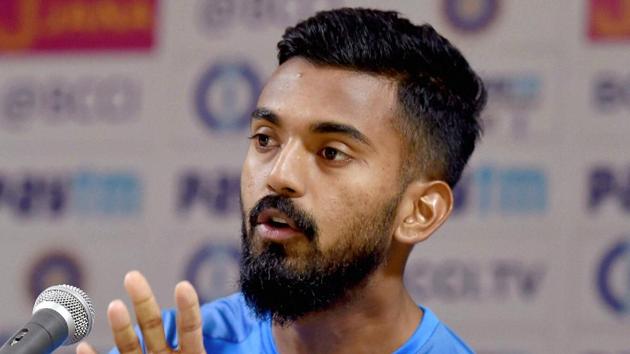 Cuttack: Indian Cricketer Lokesh Rahul interacts with media before a training session. (PTI)