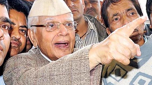 Former Uttarakhand and UP chief minister ND Tiwari joins the BJP.(HT File photo)