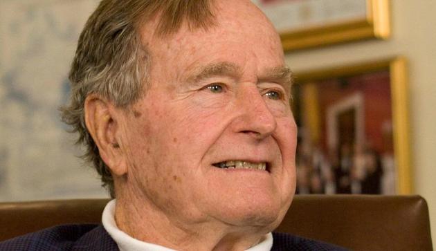 File photo of former US President George HW Bush. The senior Bush was hospitalised in Houston and was reported to be in ‘doing fine’ by his chief of staff. (Reuters File) File photo of former US President George HW Bush. The senior Bush was hospitalised in Houston and was reported to be in ‘doing fine’ by his chief of staff. (Reuters File)