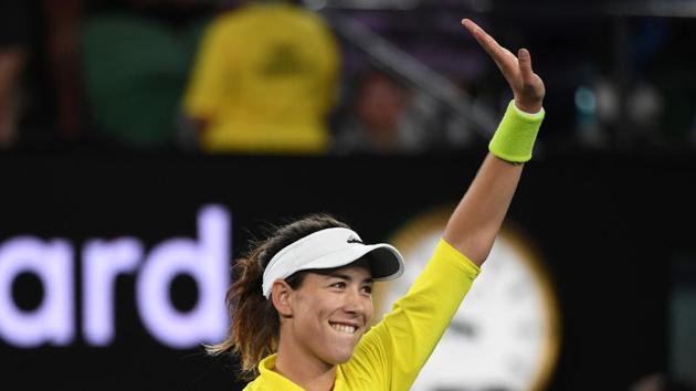 Garbine Muguruza proved too strong for American tennis player Samantha Crawford as the seventh seed won 7-5, 6-4 (AFP)