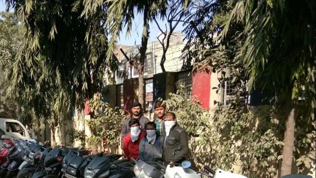 The 17 bikes that have been recovered were stolen from areas such as Khajuri Khas, Farsh Bazar, Shakarpur, Geeta Colony and Kotwali, police said. (HT Photo) The 17 bikes that have been recovered were stolen from areas such as Khajuri Khas, Farsh Bazar, Shakarpur, Geeta Colony and Kotwali, police said. (HT Photo)