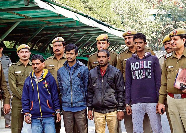 The arrested gang members The arrested gang members