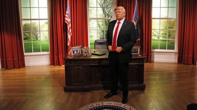 The unveiling came days ahead of Trump’s inauguration in Washington and London. The figure will now reside in Madame Tussauds' Oval Office alongside fellow famous politicians and global icons also immortalised in wax. (Frank Augstein / AP) The unveiling came days ahead of Trump’s inauguration in Washington and London. The figure will now reside in Madame Tussauds' Oval Office alongside fellow famous politicians and global icons also immortalised in wax. (Frank Augstein / AP)