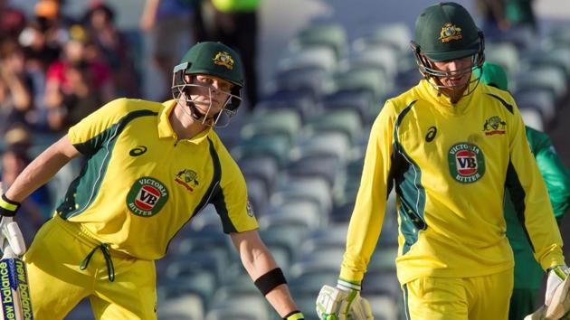 Steve Smith smashed an unbeaten 108 and debutant Peter Handscomb scored a brilliant half-century to secure a seven-wicket victory for Australia against Pakistan in Perth. (AFP) Steve Smith smashed an unbeaten 108 and debutant Peter Handscomb scored a brilliant half-century to secure a seven-wicket victory for Australia against Pakistan in Perth. (AFP)