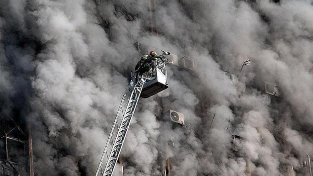 The fire is thought to have begun on the ninth floor and spread quickly to workshops above. (REUTERS) The fire is thought to have begun on the ninth floor and spread quickly to workshops above. (REUTERS)