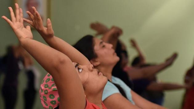 There are 12 yoga postures, which are considered a good workout for the body. (Pratham Gokhale/HT PHOTO) 