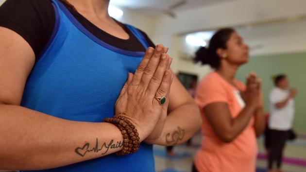 According to experts ,Surya Namaskar is best done early morning.  (Pratham Gokhale/HT PHOTO) 