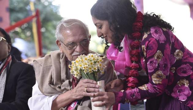 Poet, lyricist and film director Gulzar during Jaipur Literature Festival. (Saumya Khandelwal / HT Photo) Poet, lyricist and film director Gulzar during Jaipur Literature Festival. (Saumya Khandelwal / HT Photo)