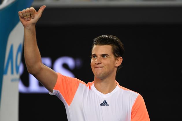 Austria's Dominic Thiem celebrates his victory against Australia's Jordan Thompson during their men's singles second round match. (AFP) 