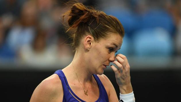 Poland's Agnieszka Radwanska reacts after her second round exit from Australian Open. (AFP) 