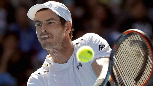Andy Murray makes a backhand return to United States' Sam Querrey during their third round match at the Australian Open. (AP)