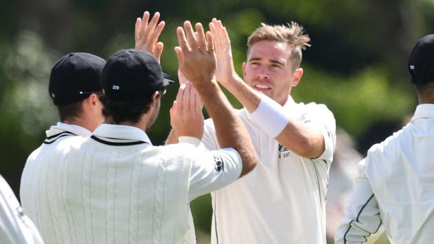 Tim Southee picked up 5/94, his sixth five-wicket haul as New Zealand bowled out Bangladesh for 289 on the first day of the second Test in Christchurch. (AFP) Tim Southee picked up 5/94, his sixth five-wicket haul as New Zealand bowled out Bangladesh for 289 on the first day of the second Test in Christchurch. (AFP)