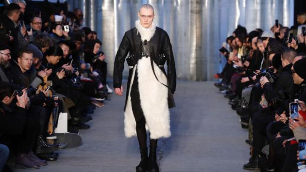 A model presents a creation by Boris Bidjan Saberi during men's Fashion Week for the Fall/Winter 2017/2018 collection in Paris on Thursday. (AFP) A model presents a creation by Boris Bidjan Saberi during men's Fashion Week for the Fall/Winter 2017/2018 collection in Paris on Thursday. (AFP)