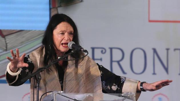 Poet Anne Waldman addresses during the inaugural session. (Himanshu Vyas / HT photo) Poet Anne Waldman addresses during the inaugural session. (Himanshu Vyas / HT photo)
