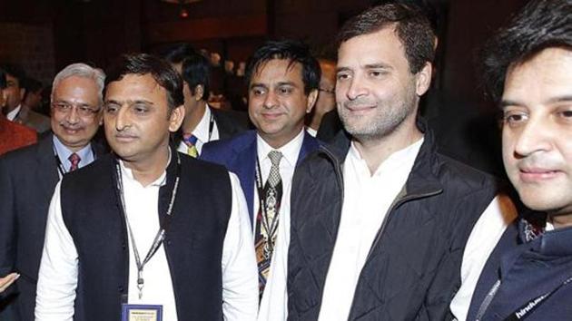 UP chief minister Akhilesh Yadav with Congress vice-president Rahul Gandhi during Hindustan Times Leadership Summit in December 2015 in New Delhi. (Raj K Raj / HT File Photo) UP chief minister Akhilesh Yadav with Congress vice-president Rahul Gandhi during Hindustan Times Leadership Summit in December 2015 in New Delhi. (Raj K Raj / HT File Photo)