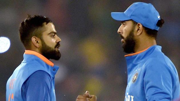 Yuvraj Singh says he contemplated retirement after recovering from cancer but Indian cricket team captain Virat Kohli’s faith kept him going.(PTI) Yuvraj Singh says he contemplated retirement after recovering from cancer but Indian cricket team captain Virat Kohli’s faith kept him going.(PTI)
