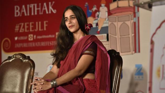 Amruta Patil speaks at Blood and Flowers session at the JLF. (Saumya Khandelwal/HT PHOTO) Amruta Patil speaks at Blood and Flowers session at the JLF. (Saumya Khandelwal/HT PHOTO)