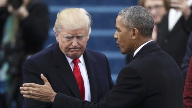 Barack Obama (R) greets Donald Trump at the inauguration ceremony. (REUTERS) Barack Obama (R) greets Donald Trump at the inauguration ceremony. (REUTERS)