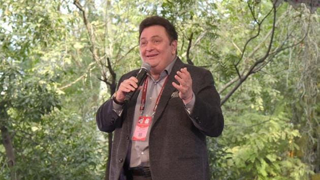 Rishi Kapoor during the session Main Shayar Toh Nahin at JLF 2017 in Jaipur on Friday. (Prabhakar Sharma / HT photo)